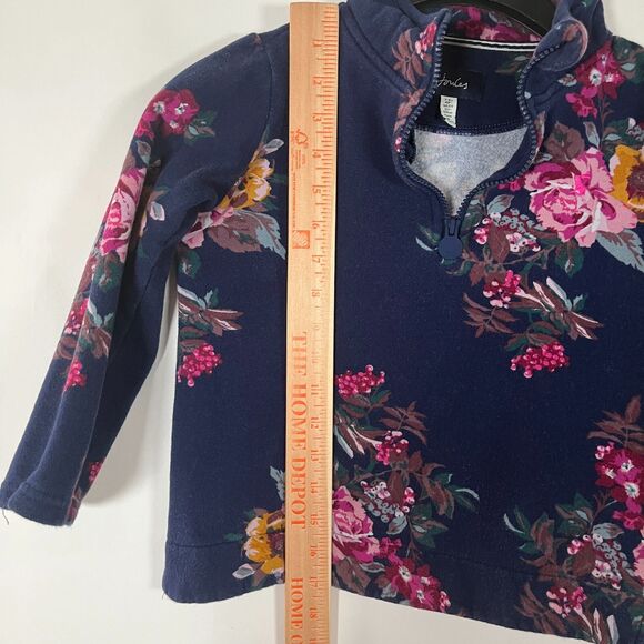 JOULES 1/4 Zip Sweatshirt Floral Little Girl size 7-8 Outdoors Layers - Picture 7 of 13